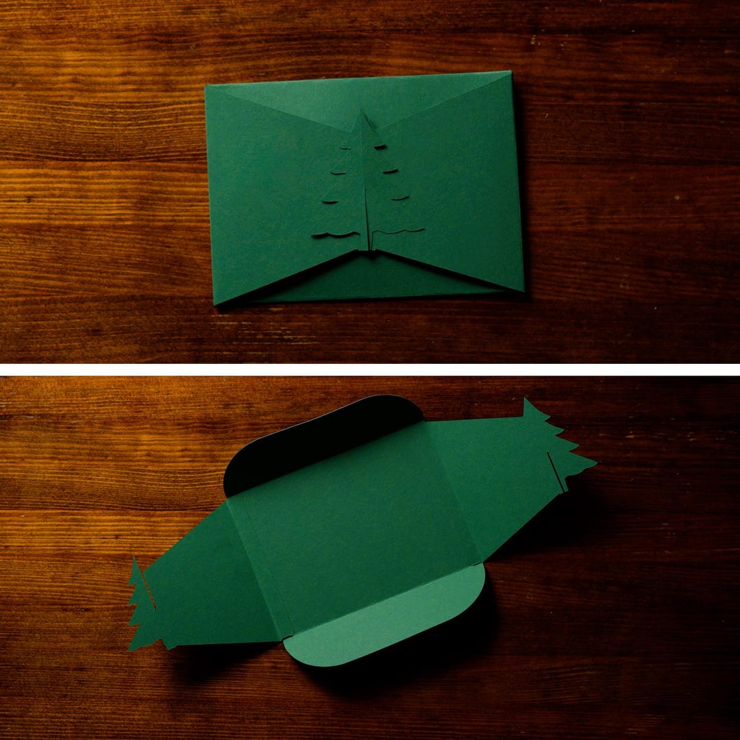 Plantillas de sobre navideño DIY con árbol / SVG + PDF y videotutorial ...