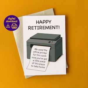 Funny Retirement Card – Printable Greeting Card | PDF & PNG + Bonus Envelope Template – Instant Download