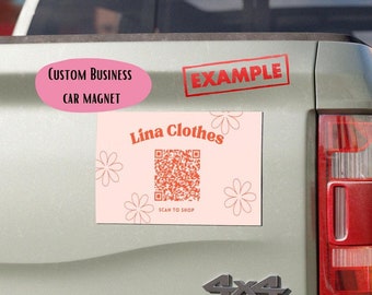 Benutzerdefinierter Business-Auto-Magnet Etsy Verkäufer Kleinunternehmer Personalisierter Autoaufkleber Benutzerdefiniertes Autozubehör QR-Code Auto-Magnet