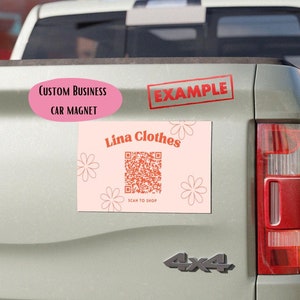 Ímã de carro de negócios personalizado etsy vendedor pequeno empresário adesivo de para-choque personalizado acessórios de carro personalizado código qr ímã de carro