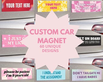 Custom Car Magnet Personalized, New Driver Gift for Her Teen Girl Girlfriend, Funny Cute Bumper Sticker Women Aesthetic Car Accessories Gift