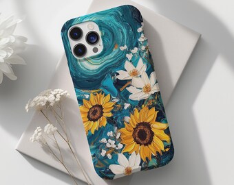 Sonnenblume Handytasche Van Gogh Ästhetische Malerei Blumen Blumen Einzigartig Trendy iPhone 16 15 14 13 Pro Samsung Galaxy S24 S23 Ultra Pixel 8 7