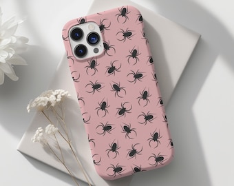 Spinne Halloween Girly Phone Case Scary Preppy Pink Aesthetic iPhone 15 14 13 12 Pro Max Samsung Galaxy s24 s23 s22 Ultra Pixel 8 7 6