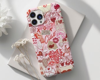 Cowgirl Preppy Coquette Collage süße Kirsche Girly Rot ästhetische iPhone pro 15 14 13 pro Samsung Galaxy s24 s23 s22 Pixel 8 7 6