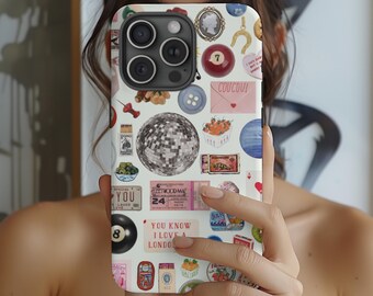 Preppy Vintage Collage y2k kokette Handyhülle Trendy Girly Einzigartige Ästhetische iPhone 16 15 14 13 Pro Samsung Galaxy S24 S23 S22 Ultra Pixel