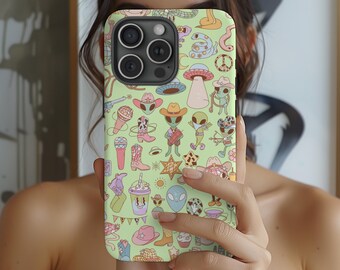 Cosmic Cowgirl Handytasche ästhetischer Raum Cowgirl Western Cowboy Cosmic Rodeo Handyhülle Astronaut Celestial iPhone 15 14 13 Samsung s24