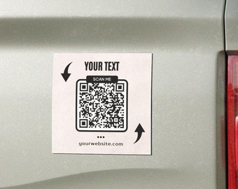 Custom Business Car Magnet Personalized QR Code, Small Business Owner Etsy Seller Gift, Bumper Sticker Entrepreneur Market Car Accessories