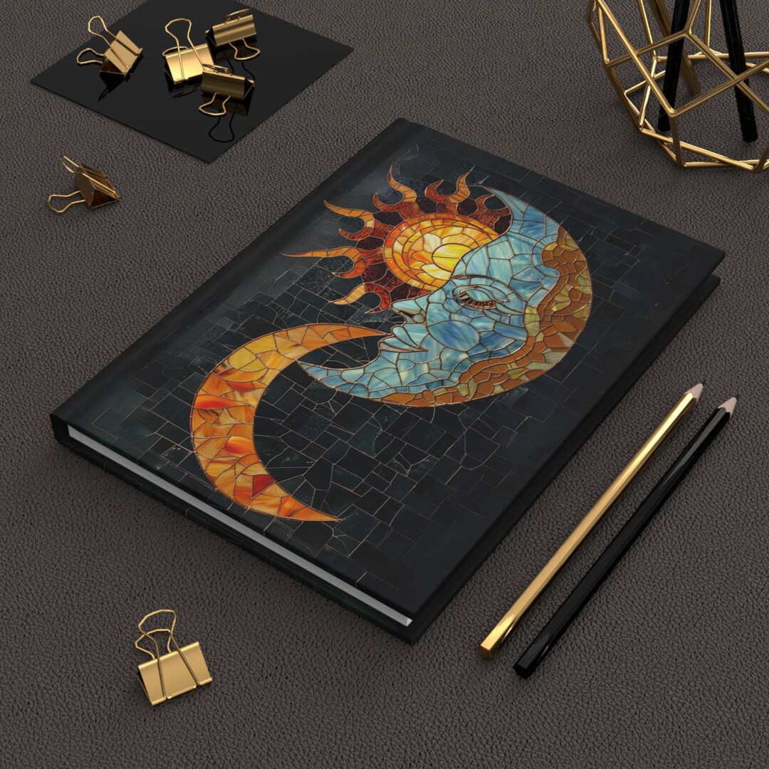 Celestial Astrology Moon and Stars Notebook Hardcover Journal Matte ...