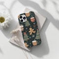 Christmas Cute Aesthetic Phone Case Festive Unique Gingerbread Warm Cozy iPhone 16 15 14 13 12 Samsung Galaxy s24 s23 s22 Pixel 8 7 6 pro