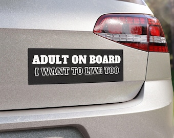 Lustiges Auto-Magnet Erwachsene an Bord-Autoaufkleber sarkastisches Spaßautozubehör, Magnet für Auto, Geschenk für Fahrer, neues Autogeschenk