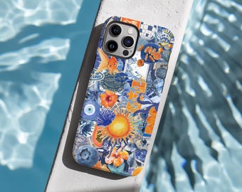 Coastal Preppy Coquette European Aesthetic Collage Scrapbook Junk Watercolor Phone Case, iPhone 15 14 13 Samsung Galaxy s24 s23 Pixel 8 7