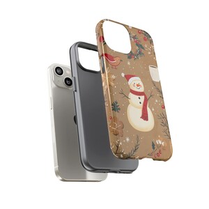 Winter Christmas Phone Case Cute Warm Festive Watercolor Aesthetic Snowman iPhone 16 15 14 13 12 Pro Samsung Galaxy s24 s23 s22 Pixel 8 7 6 image 7