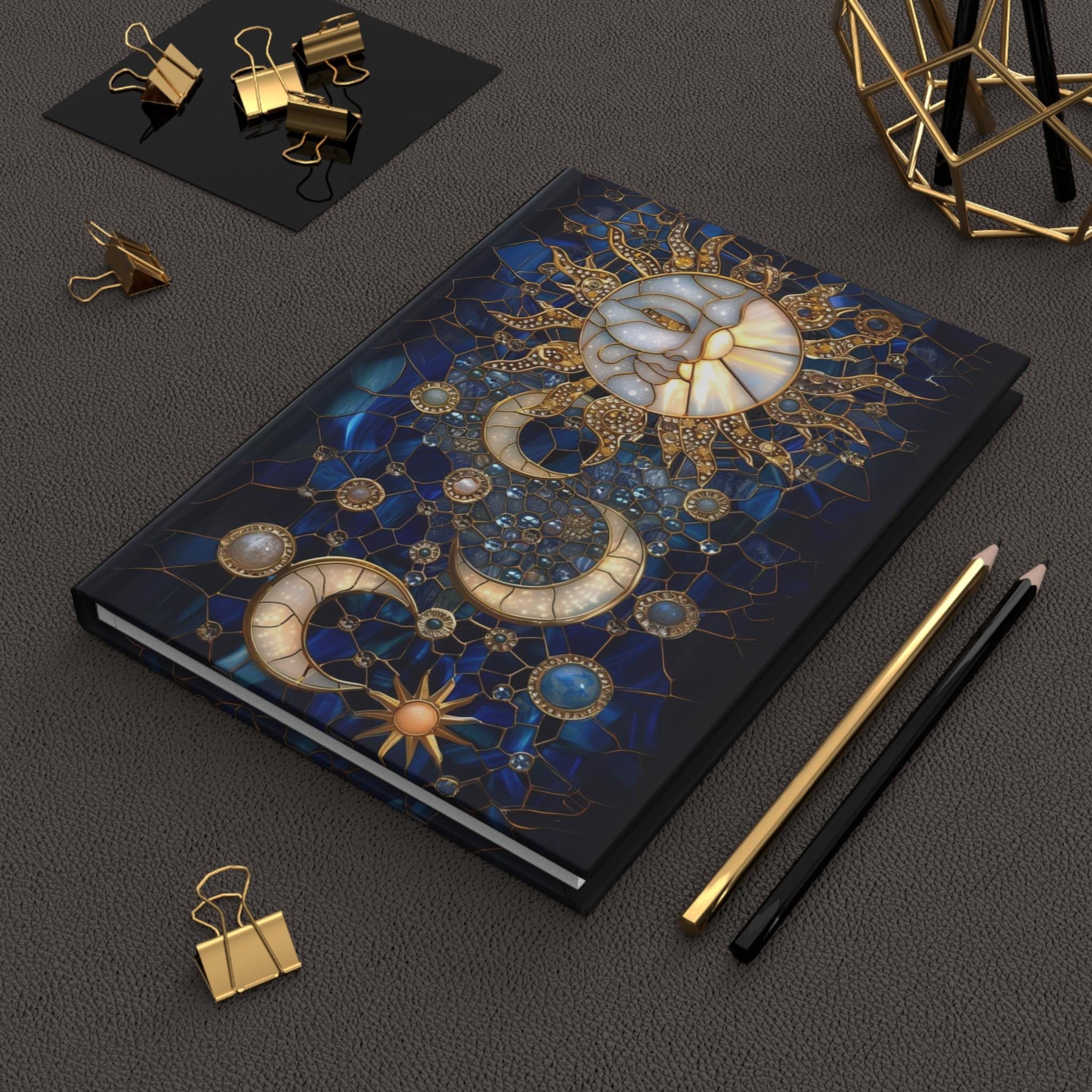 Celestial Astrology Moon and Stars Notebook Hardcover Journal Matte ...
