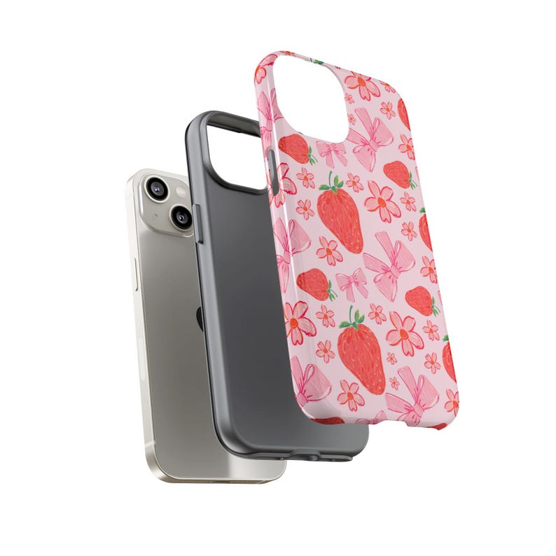 Kokette Erdbeere Süß Handytasche Trendy Girly Ästhetik iPhone 16 15 14 13 12 11 Pro Samsung Galaxy S24 S23 S22 Pixel 8 7 6 Bild 7