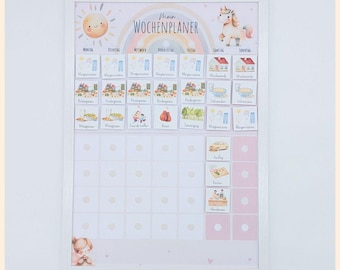 Weekly Planner Toddlers Unicorn - Physical - Routine Planner for Children