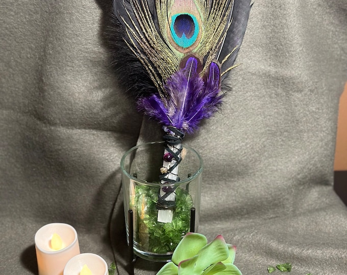Smudge Feather Fan Spiritual Smudging Ritual Decorated Feather Witch ...