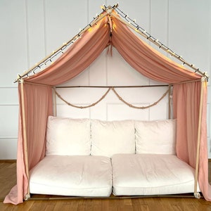 Cotton MUSLIN canopy, bed canopy, house bed canopy, baby room curtains, canopy for toddler, muslin curtains