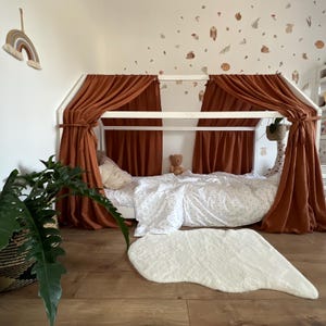 Cotton MUSLIN canopy, bed canopy, house bed canopy, baby room curtains, canopy for toddler, muslin curtains