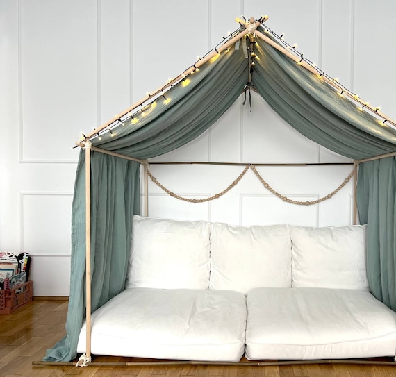 Cotton MUSLIN canopy, bed canopy, house bed canopy, baby room curtains, canopy for toddler, muslin curtains