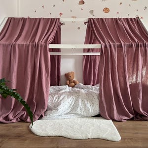 Cotton MUSLIN canopy, bed canopy, house bed canopy, baby room curtains, canopy for toddler, muslin curtains