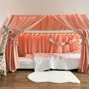 cotton MUSLIN canopy, house bed canopy, bed canopy, baby room curtains