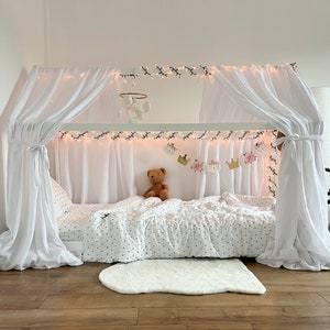 cotton MUSLIN canopy, house bed canopy, bed canopy, baby room curtains
