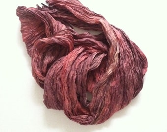 Orange Purple Silk Scarf Hand Dyed Salmon Fiber Art Textured Silks Collection - Wild Plum