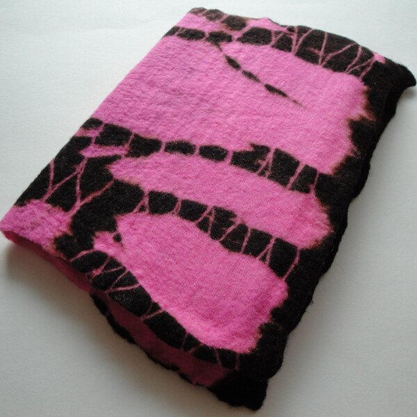 Pink Journal Sketchbook Felted Fiber Art Hand Dyed OOAK from Shibori Collection