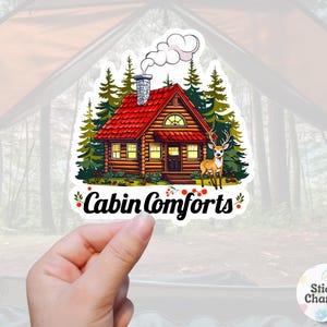 Confort de la cabine | autocollant ou aimant en vinyle | Imperméable, résistant à la décoloration et aux rayures | Ordinateur portable, bouteille d'eau, Kindle, équipement de camping, carnets