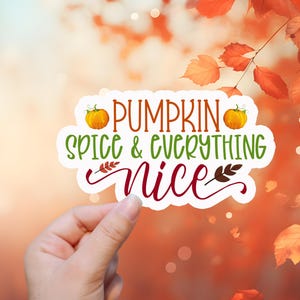 Épices de citrouille et tout ce qui est agréable | autocollant ou aimant | Imperméable, Aimant pour réfrigérateur, Sticker pour ordinateur portable, Bouteille d'eau, Kindle, Automne, Automne, PSL
