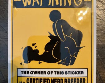 Nerd Breeder Warning 3.5" Sticker