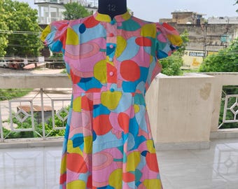 Floral Hand Block Print Cotton Maxi Dress: Indian Boho Summer Dress
