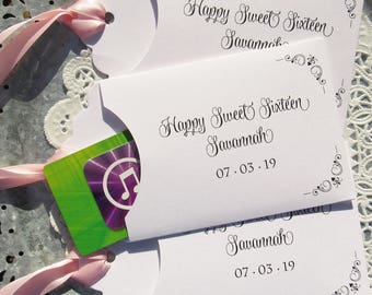 Sweet Sixteen Party | Sweet 16 Favors | Sweet 16 Party Favors | Sweet Sixteen | Sweet 16 Party | Sweet 16 Favor | Itunes Card Holder