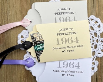Personalized 60th Birthday Lottery Ticket Favors: Aged to Perfection