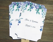 Purple Wedding Fans, Lavender Wedding Fans, Purple Wedding, Wedding Guest Fans, Assembled Fans, Outdoor Wedding, Floral Wedding Fans Il_170x135
