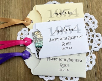These are the best adult birthday party favors, such fun for your guests to get a chance to win with a lotto ticket inside each envelope.
