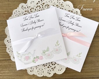 Personalized Tea Party Favor: Twin Baby Shower, Fully Assembled