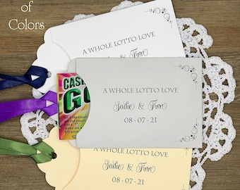 Personalized Wedding Lottery Ticket Favors: Lotto Love Envelopes