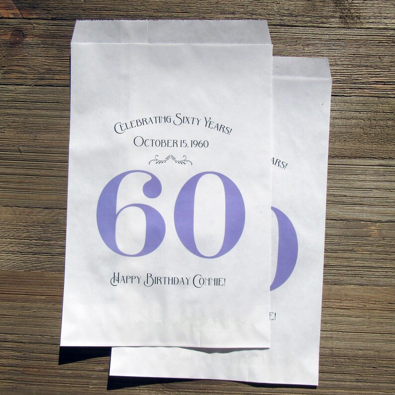 60th Favor Bags Adult Birthday Favor 60th Birthday Favor Etsy
