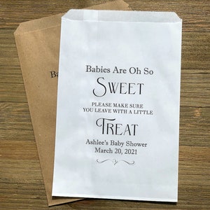 Sweet Baby Shower Favor Baby Shower Candy Bags Baby Shower Cookie Bags Personalized Baby Shower Favor Bags WHITE BAGS