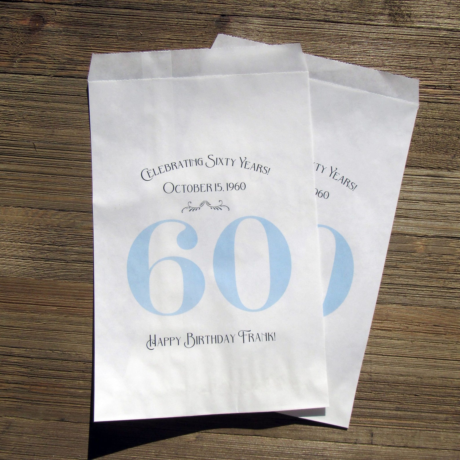60th Favor Bags Adult Birthday Favor 60th Birthday Favor Etsy