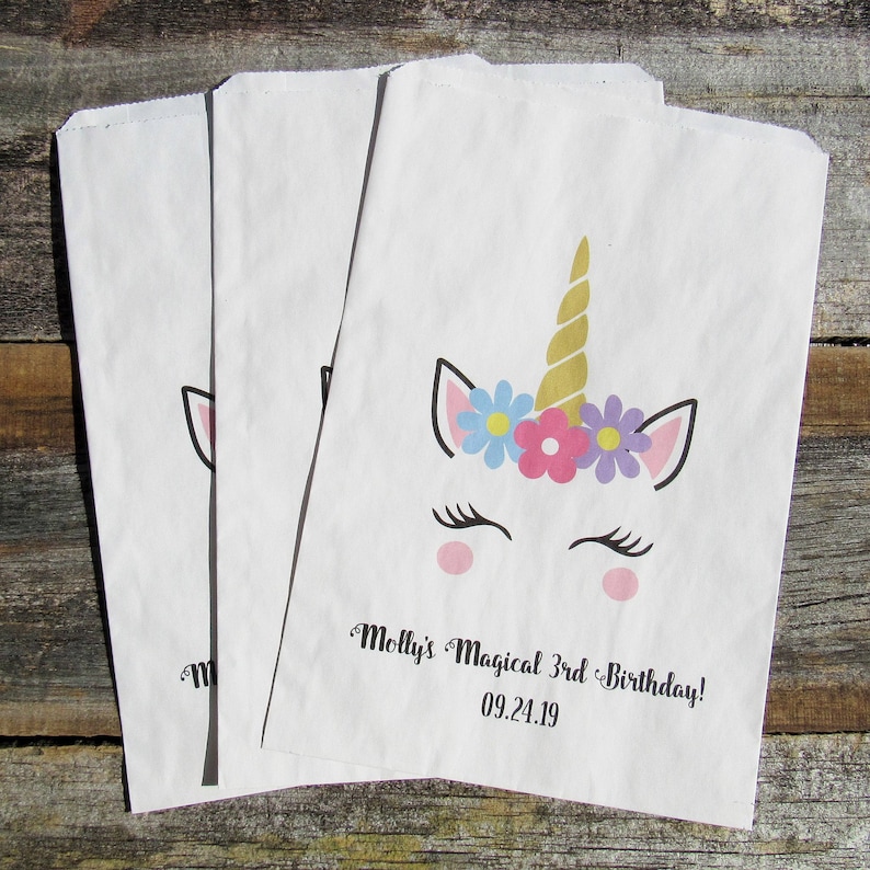 Unicorn Favor Bags Unicorn Party Favors Unicorn Party Bags Etsy