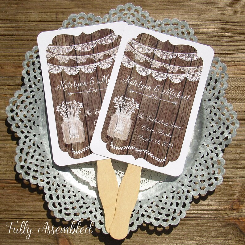 rustic wedding hand fans