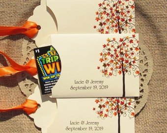 Fall Wedding Favors  | Wedding Favors Fall | Lottery Ticket Favor | Favors Fall Wedding  | Autumn Wedding | Fall Tree Favors | Wedding Lotto