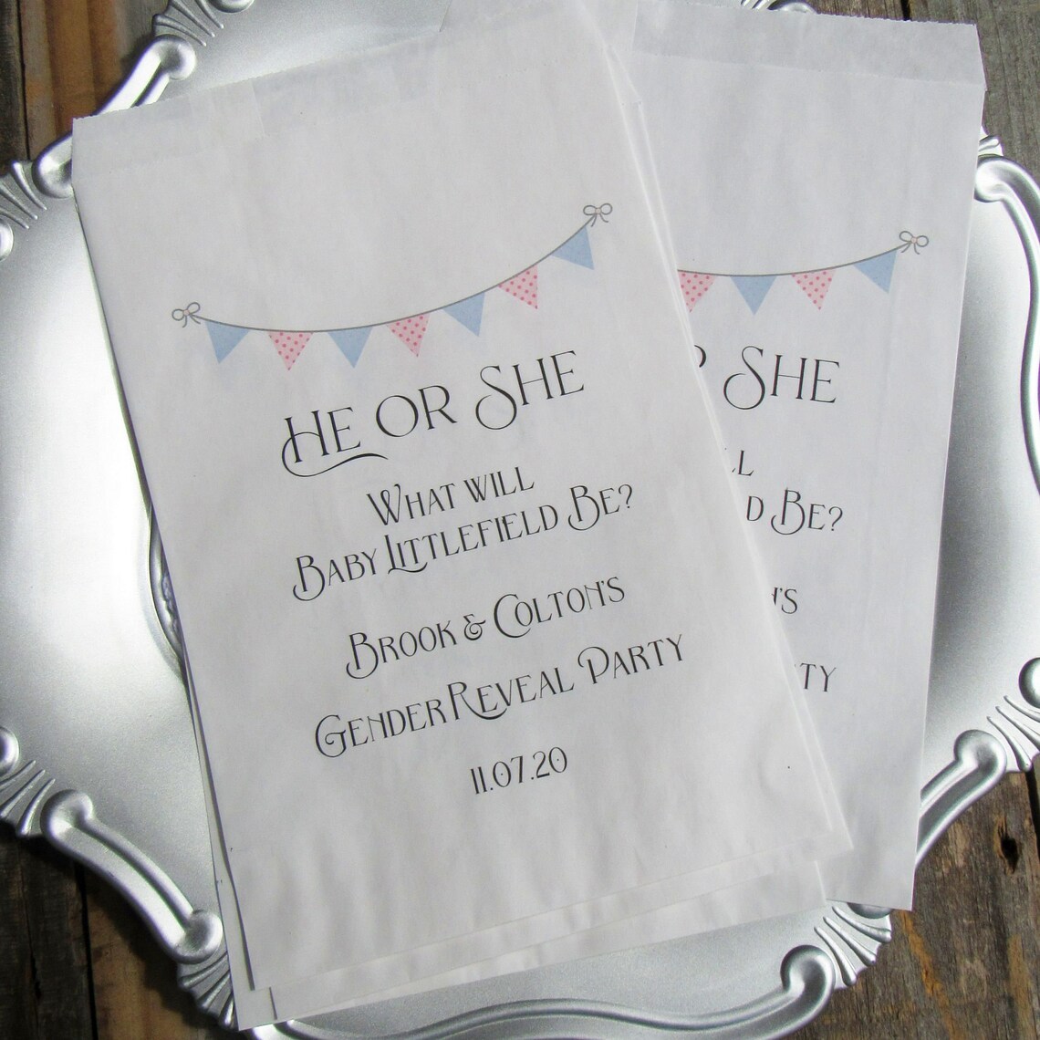 Gender Reveal Favor Bag Gender Reveal Party Favor Gender Etsy