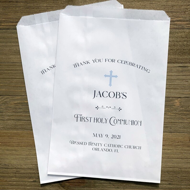 Personalized First Communion Favor Bags - Boy's Celebration bild 4