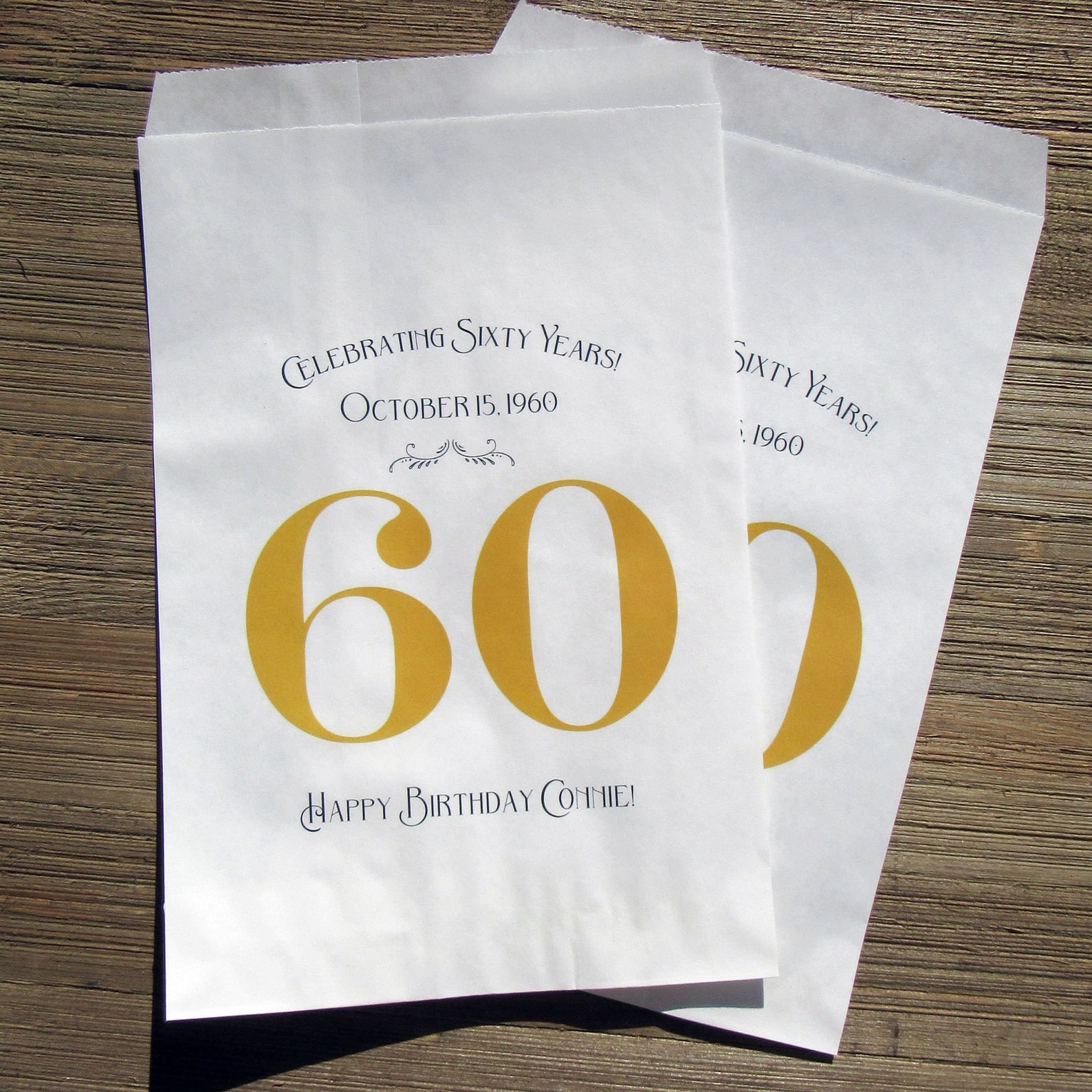 60th Favor Bags Adult Birthday Favor 60th Birthday Favor Etsy