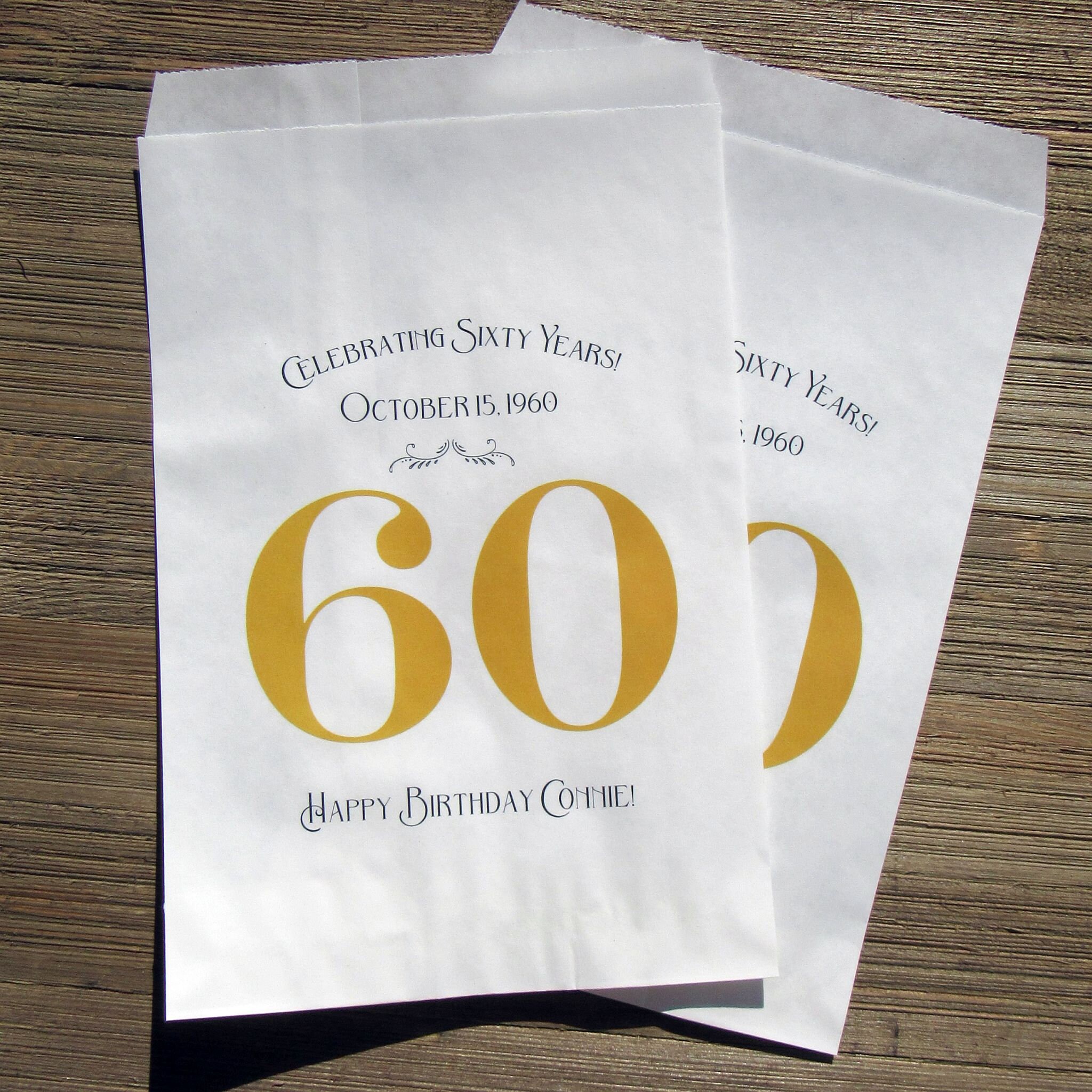 60th Favor Bags Adult Birthday Favor 60th Birthday Favor Etsy