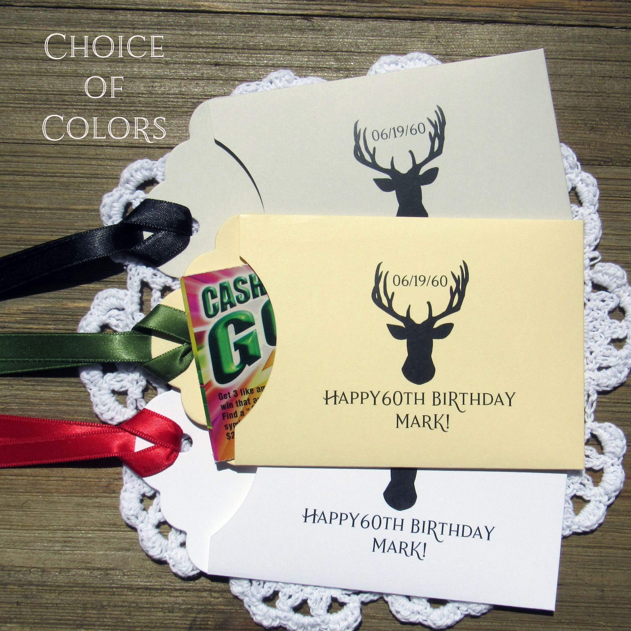 Deer Hunting Party Favors Personalzied for the Guest of Honor. Perfect for  That Deer Hunter, Slide a Scratch off Ticket in and See Who Wins 