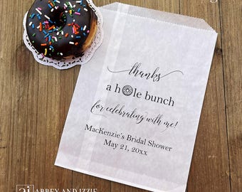 Personalized Donut Bags for a Bridal Shower, Glassine  bags